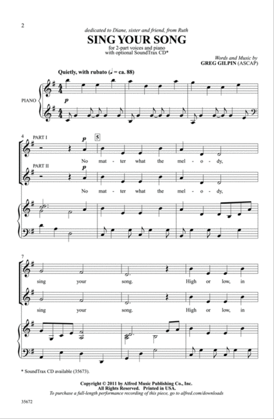 Sing Your Song Sing Your Song 2-Part scores gallery preview page 2