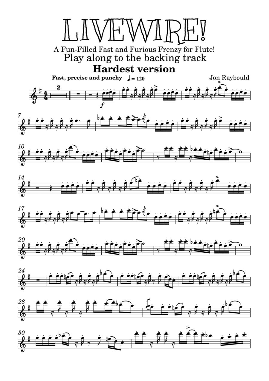 Livewire! Livewire! Flute Solo scores gallery preview page 1