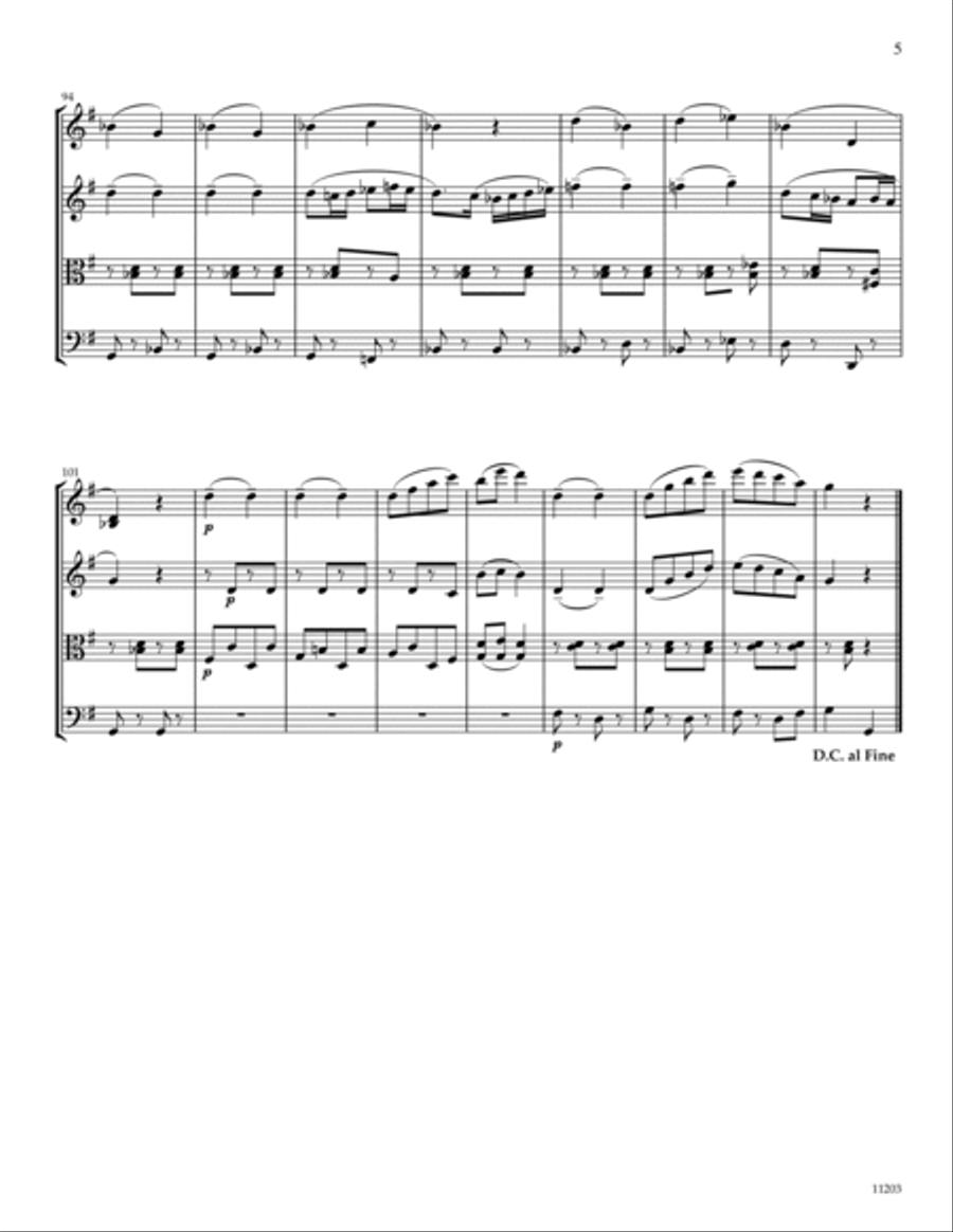 Marche Militaire #1 String Quartet scores gallery preview page 5