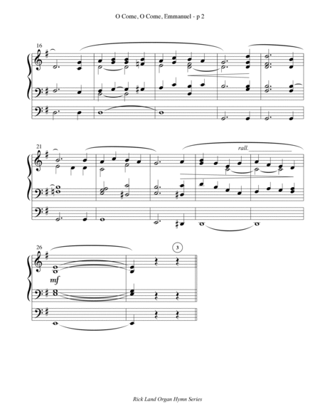 O Come, O Come, Emmanuel - Christmas Hymn Harmonization for Organ image number null