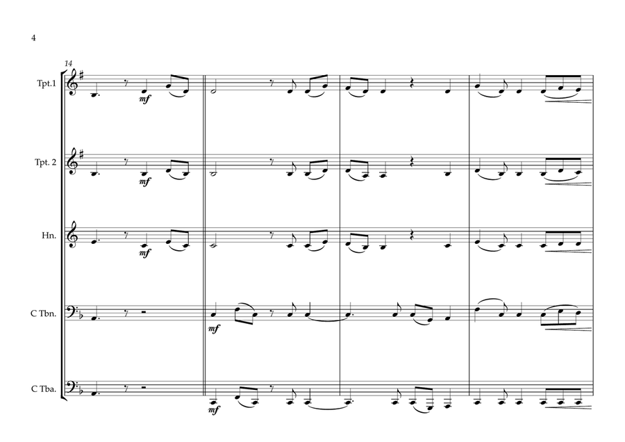 Eswatini (Swaziland) National Anthem for Brass Quintet Brass Quintet scores gallery preview page 4