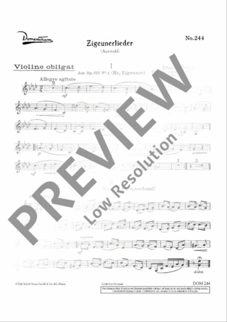 Zigeunerlieder Orchestra scores gallery preview page 6