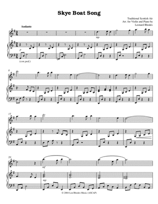 The Skye Boat Song - arranged for Violin and Piano