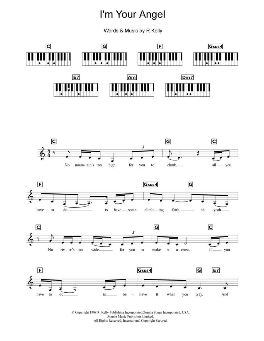 I'm Your Angel Piano scores gallery preview page 1