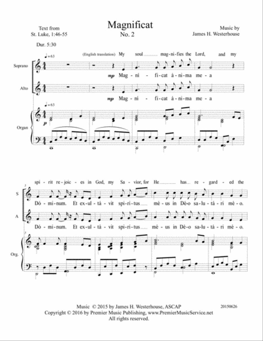 Magnificat No. 2 Magnificat No. 2 4-Part scores gallery preview page 2