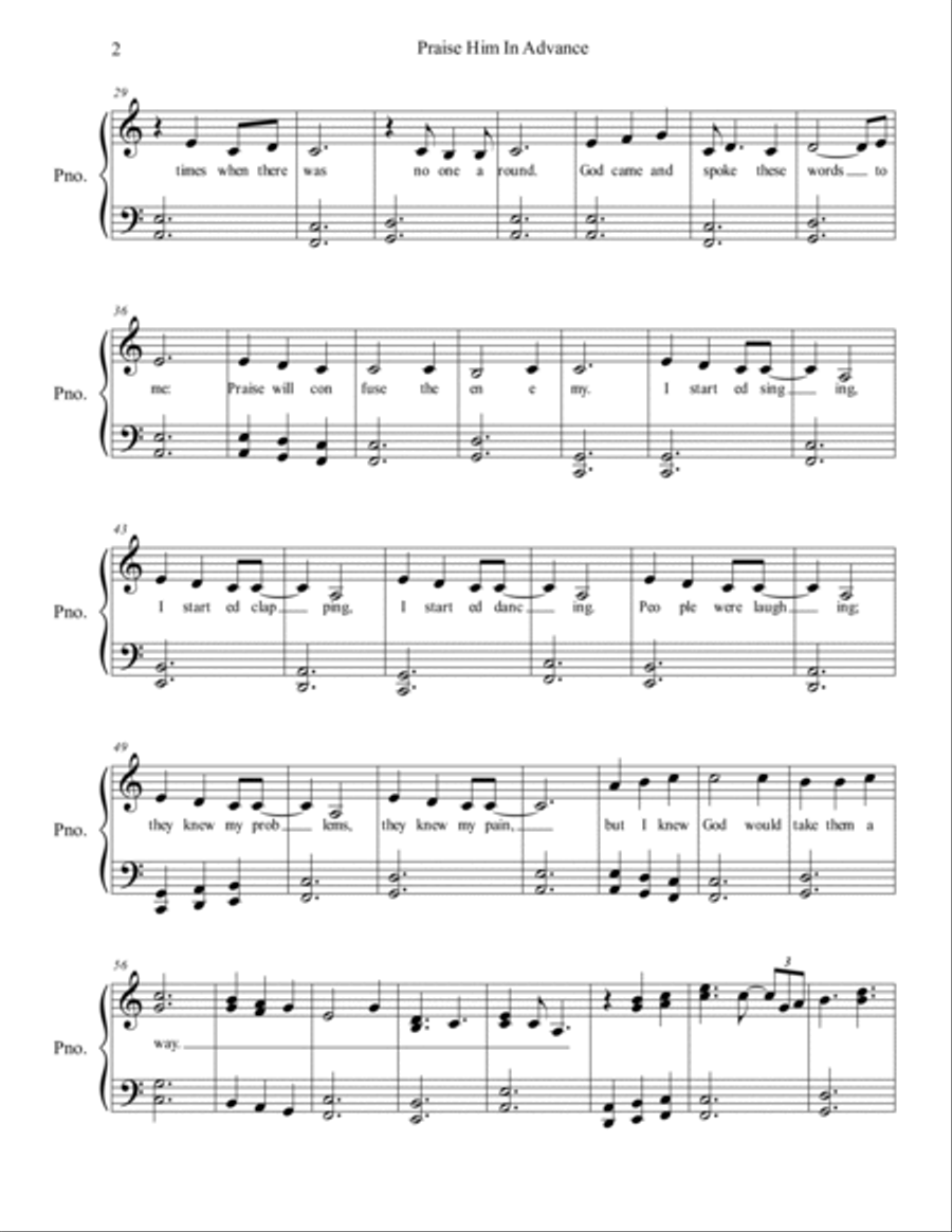 Praise Him In Advance Praise Him In Advance Voice scores gallery preview page 2