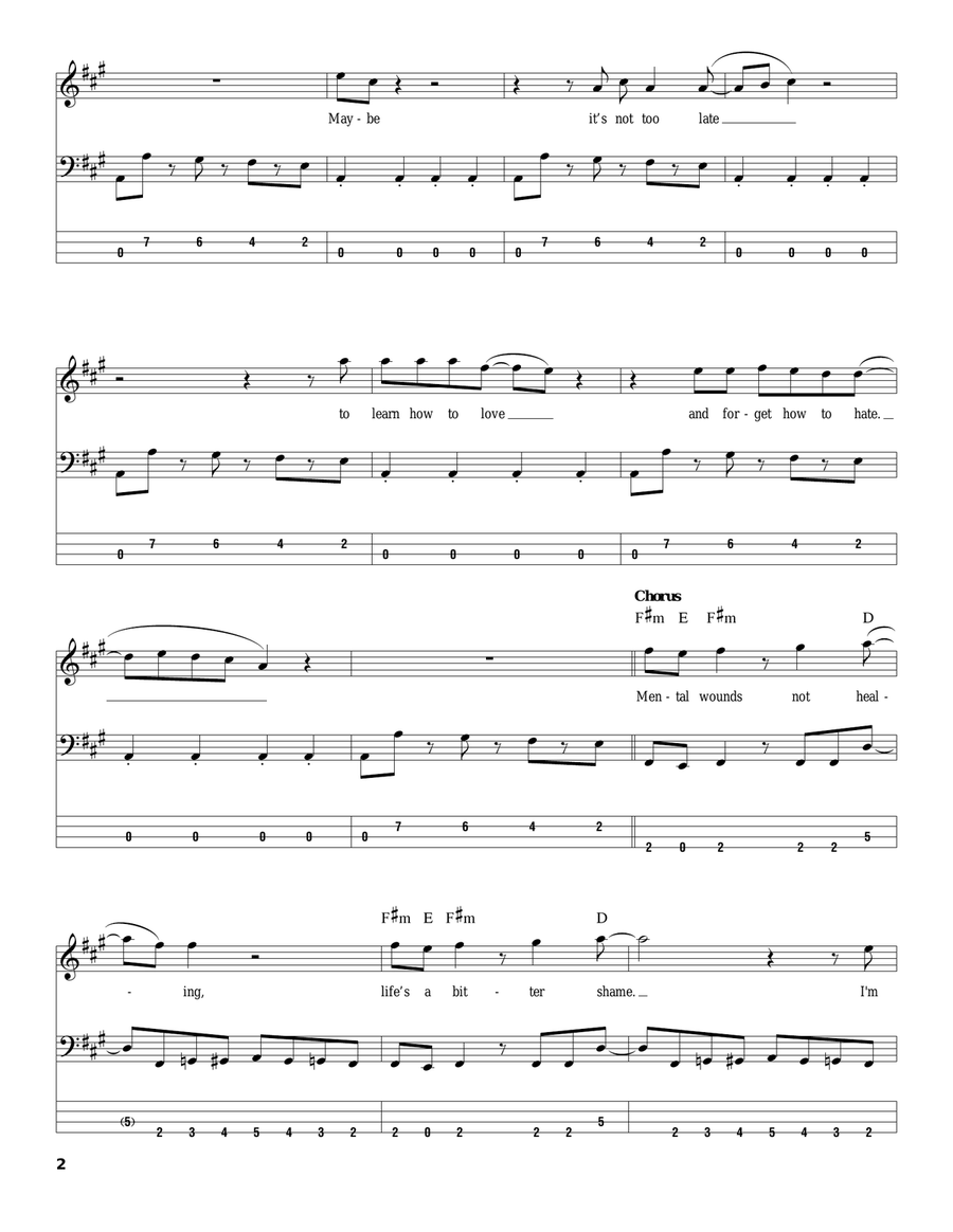Crazy Train Acoustic Guitar scores gallery preview page 2