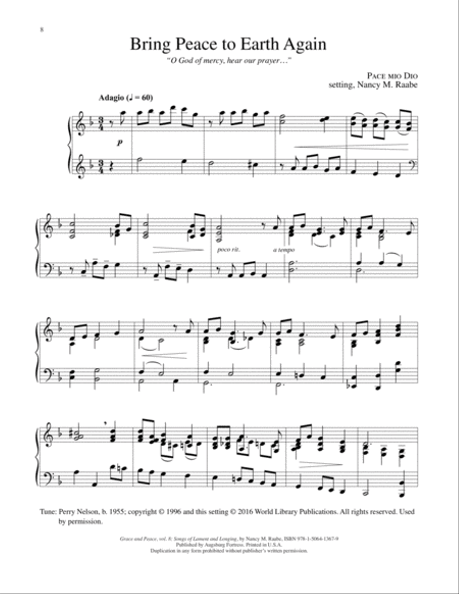 Grace and Peace Vol 8 Songs of lament and Longing Piano Solo scores gallery preview page 9