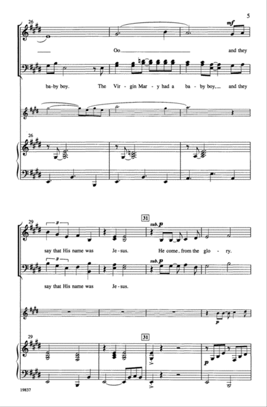 The Virgin Had a Baby Boy 4-Part scores gallery preview page 5