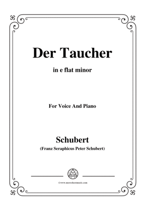 Schubert-Der Taucher(The Diver),D.77 (formerly D.111),in e flat minor,for Voice&Pno