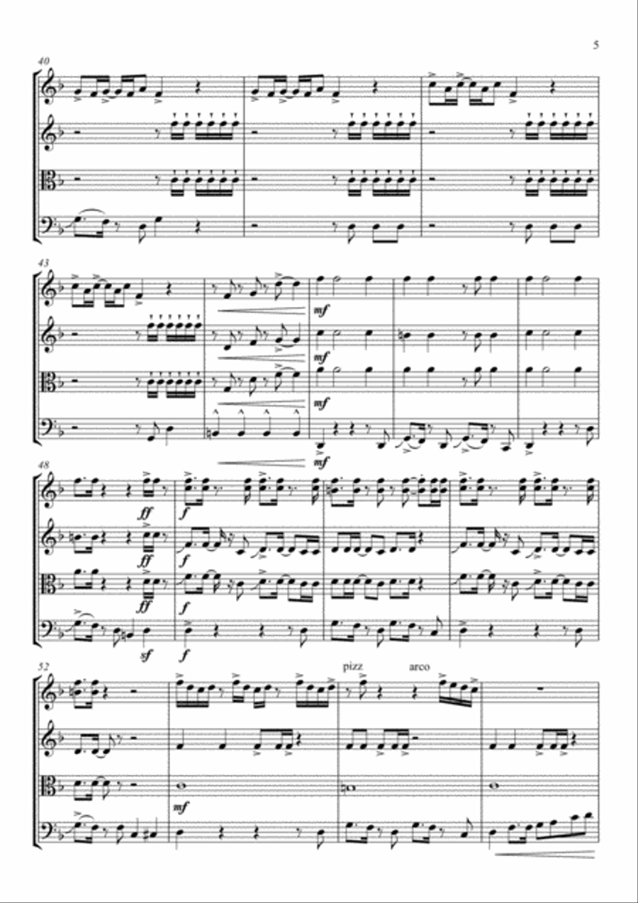 Uptown Funk String Quartet scores gallery preview page 5