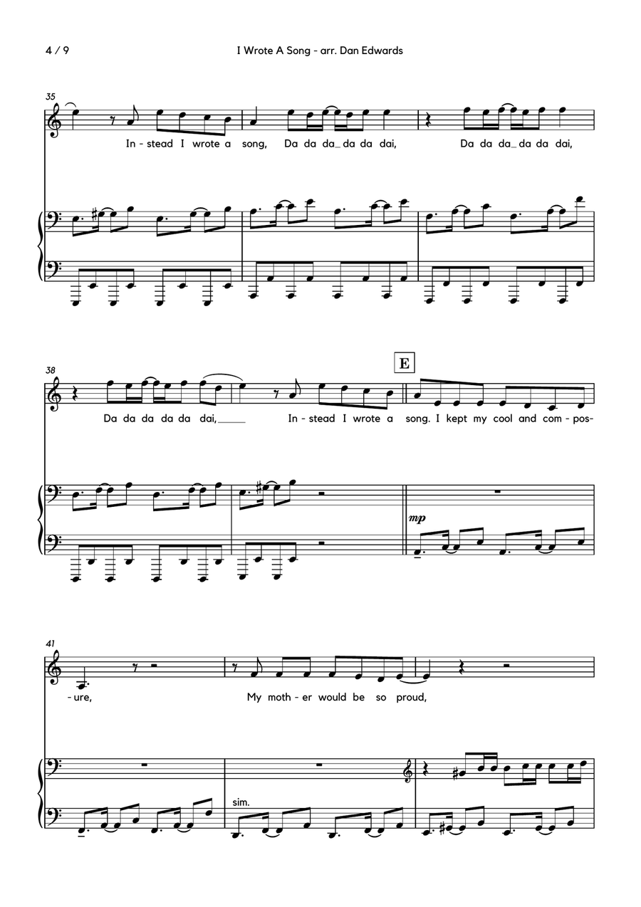 I Wrote A Song I Wrote A Song Voice scores gallery preview page 4
