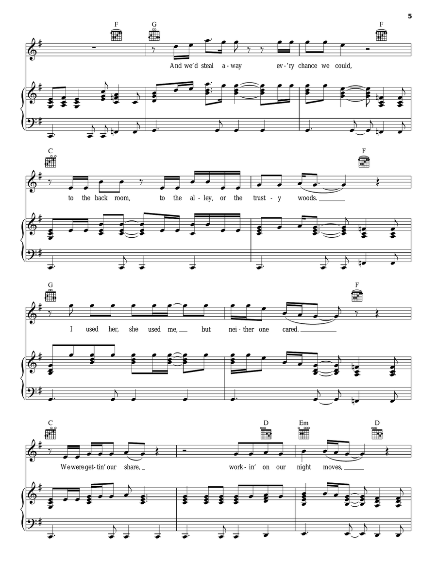 Night Moves Acoustic Guitar scores gallery preview page 5