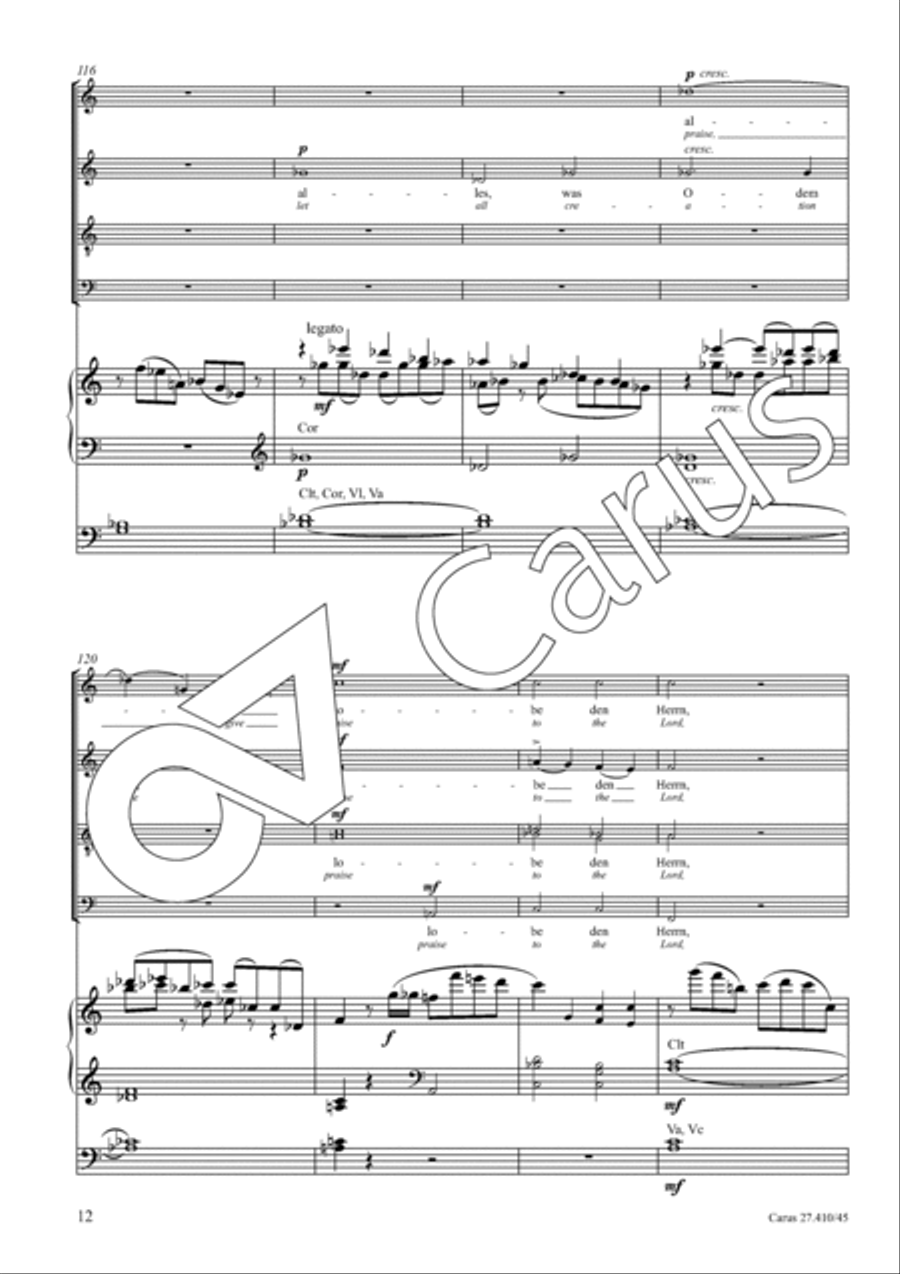 Halleluja! Praise ye the Lord in his sanctuary Divisi scores gallery preview page 15