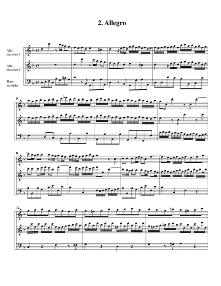 Trio sonata TWV 42:g5 (Essercizii musici, trio no.3) (arrangement for 3 recorders)