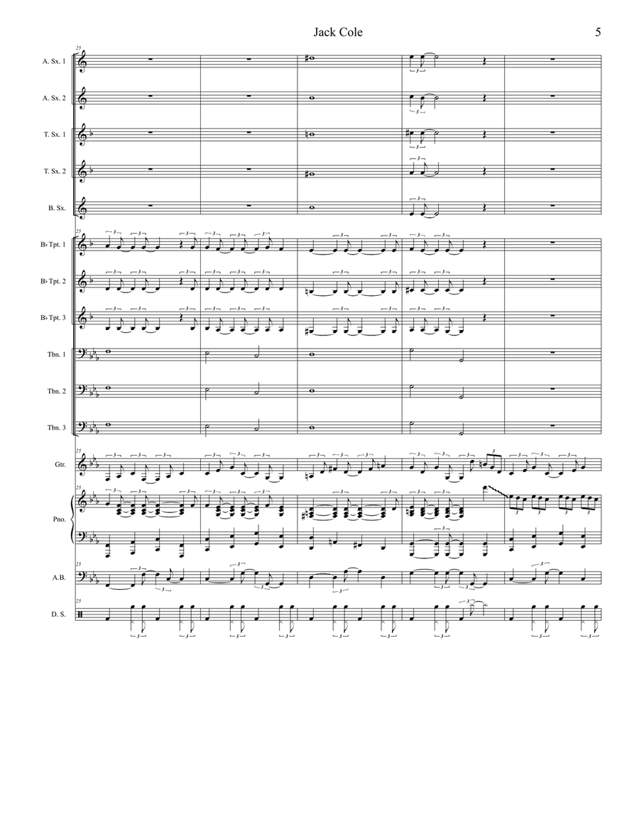 Jack Cole (for Jazz Band) Jazz Ensemble scores gallery preview page 5