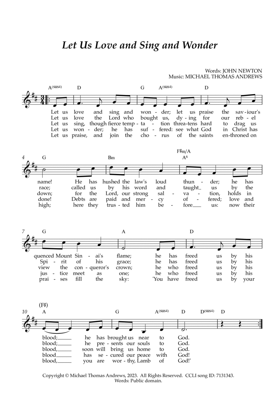 Let Us Love and Sing and Wonder Piano scores gallery preview page 1