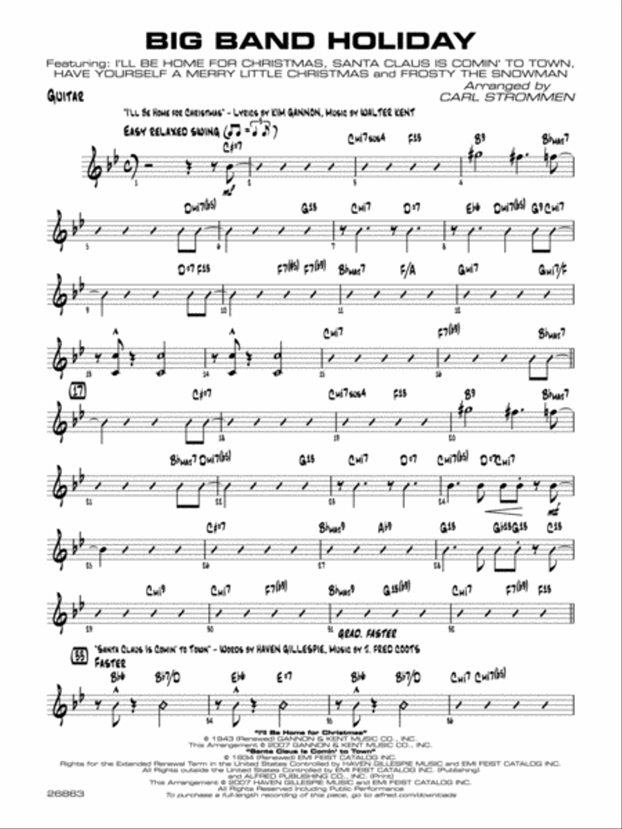 Big Band Holiday: Guitar Jazz Ensemble scores gallery preview page 1