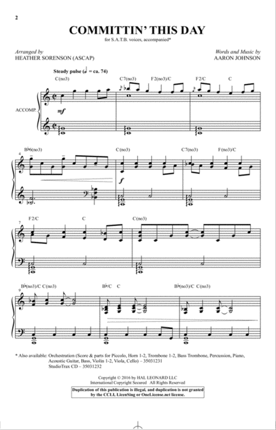 Committin' This Day 4-Part scores gallery preview page 1