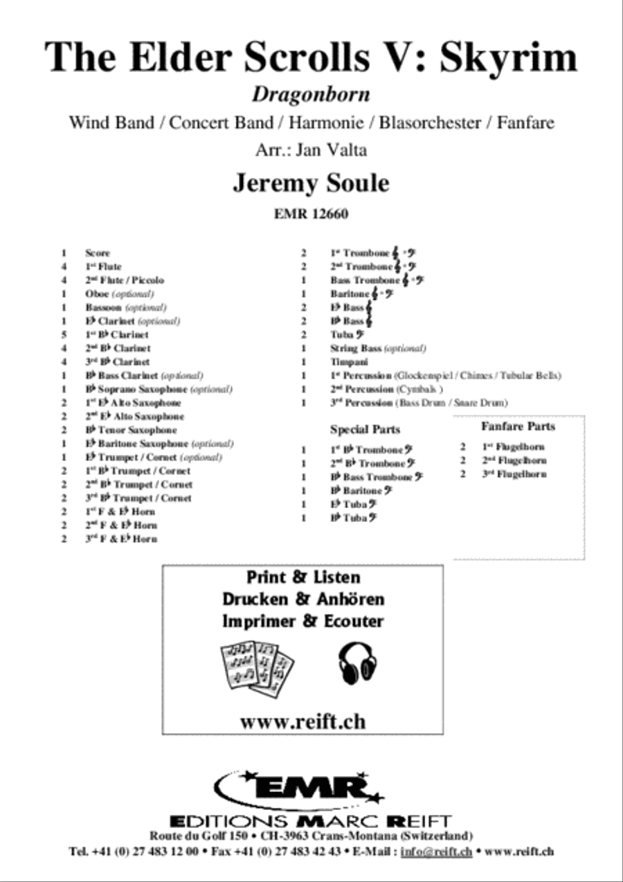 The Elder Scrolls V: Skyrim Concert Band scores gallery preview page 2
