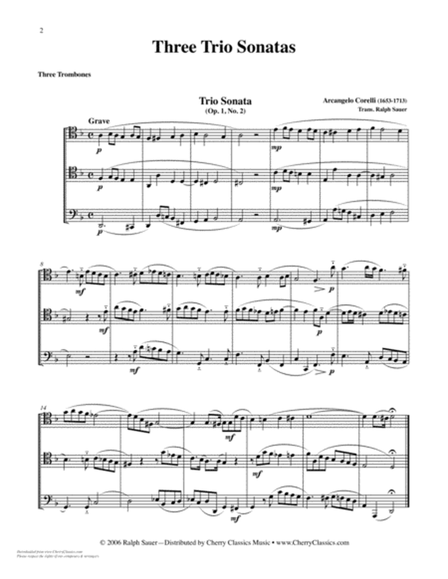 3 Trio Sonatas for Trombone Trio
