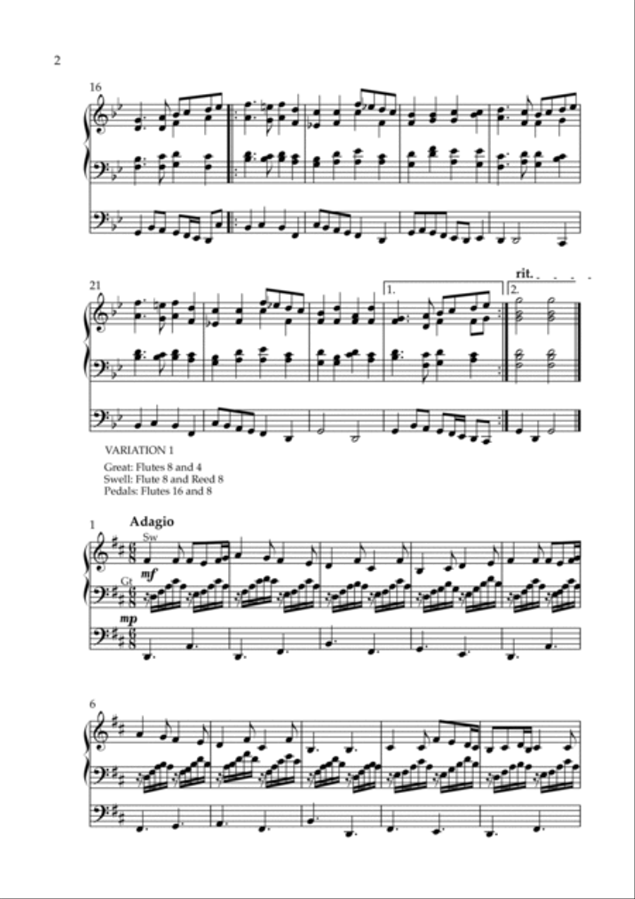 Variations on Ukrainian National Anthem, Op. 226 (Organ Solo) by Vidas Pinkevicius Organ Solo scores gallery preview page 2