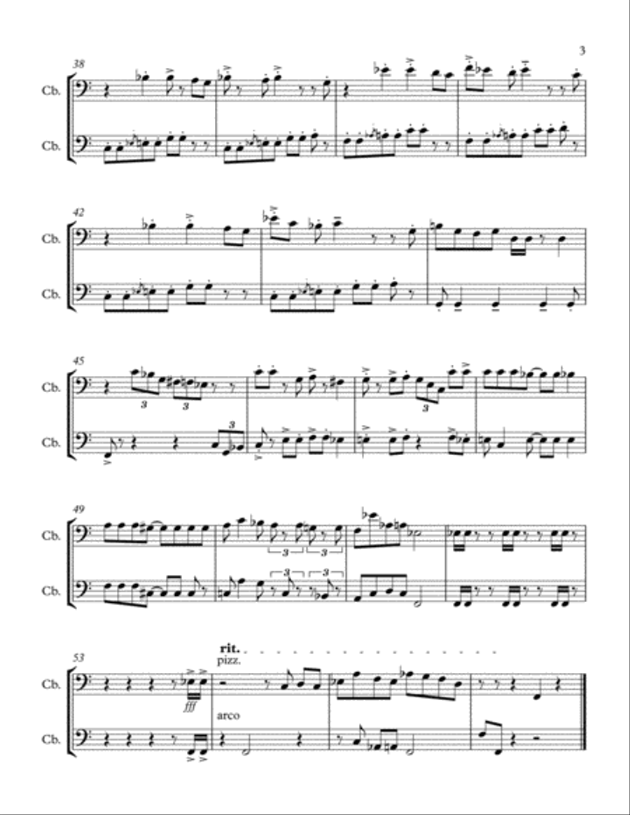 Too Outrageous Contrabasses String Duet scores gallery preview page 3