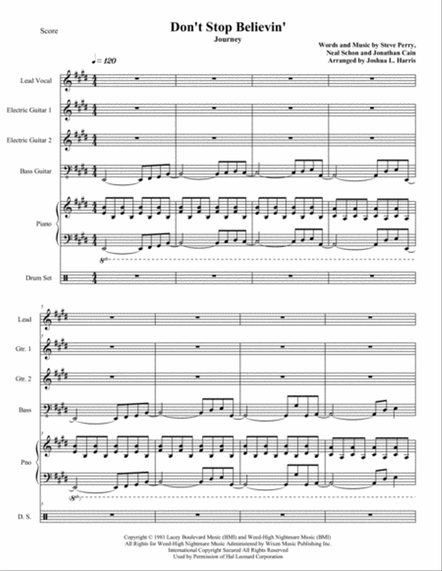 Don't Stop Believin' Small Ensemble scores gallery preview page 3