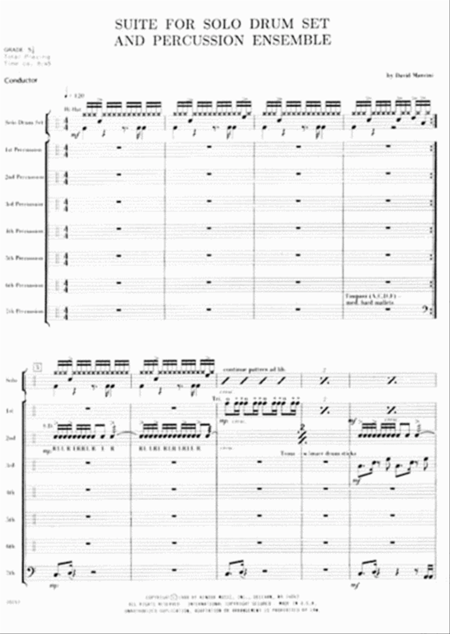 Suite For Solo Drum Set & Percussion Ensemble Percussion Ensemble scores gallery preview page 2