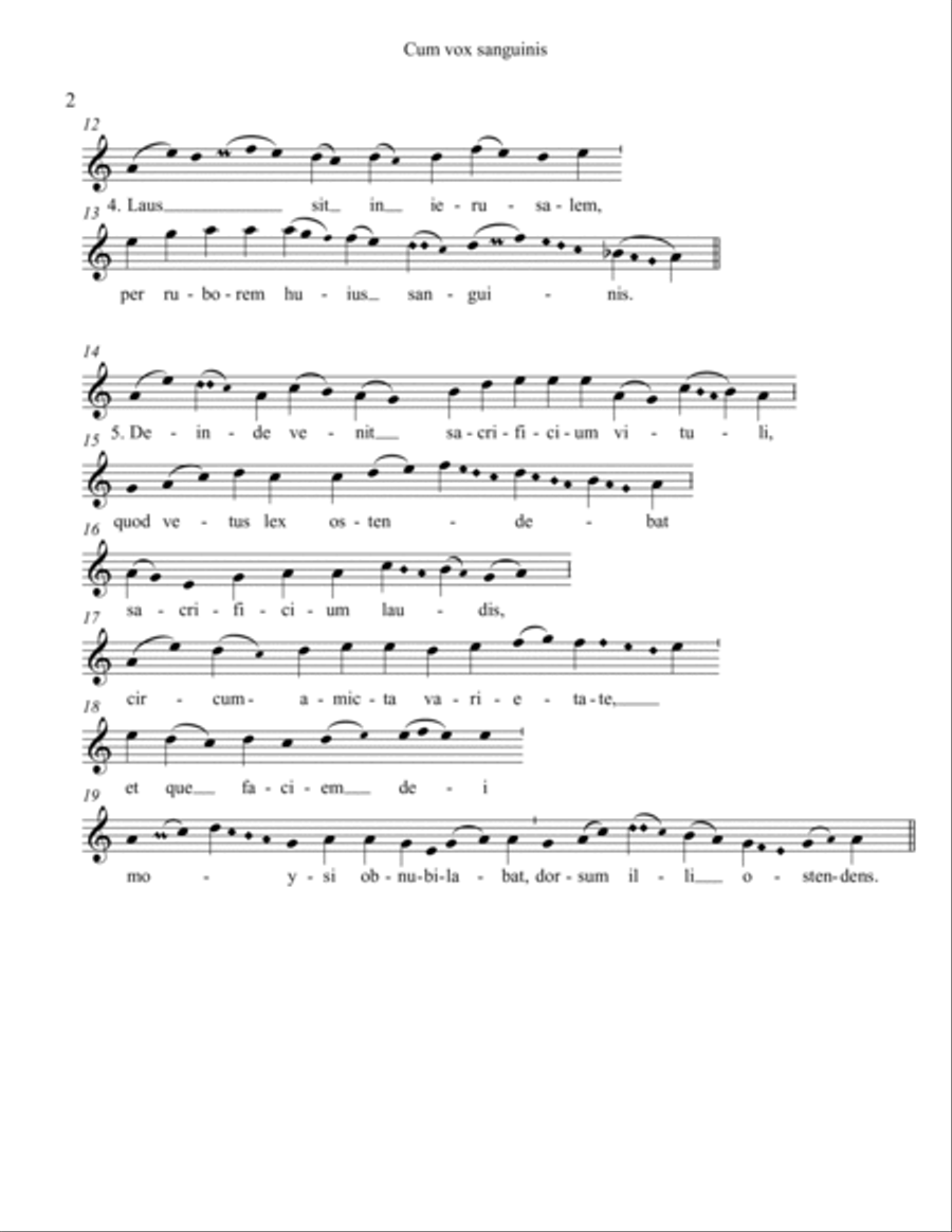 Hymn: Cum vox sanguinis, from the Anonymous 4 album "11,000 Virgins" - Score Only