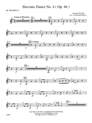 Slavonic Dance No. 4 (Op. 46): 2nd B-flat Trumpet