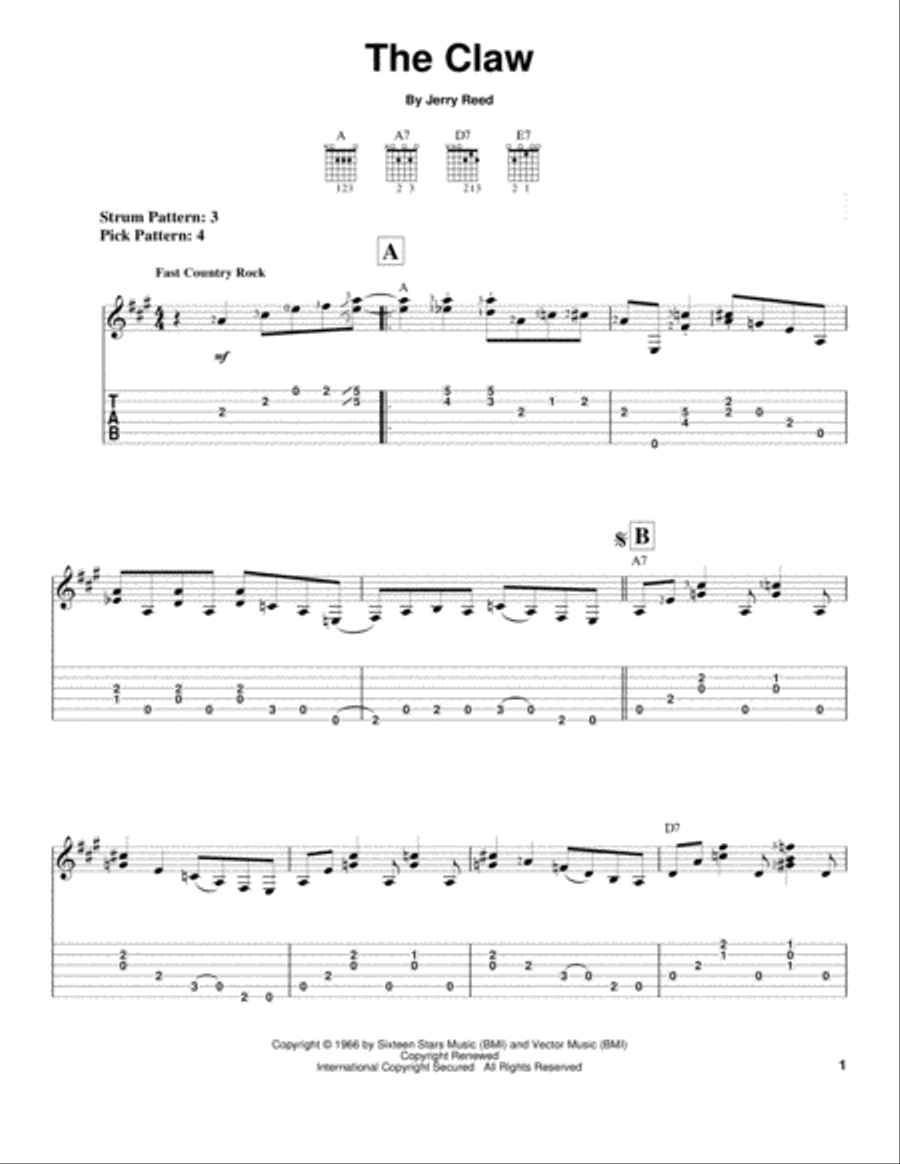 The Claw Electric Guitar scores gallery preview page 1