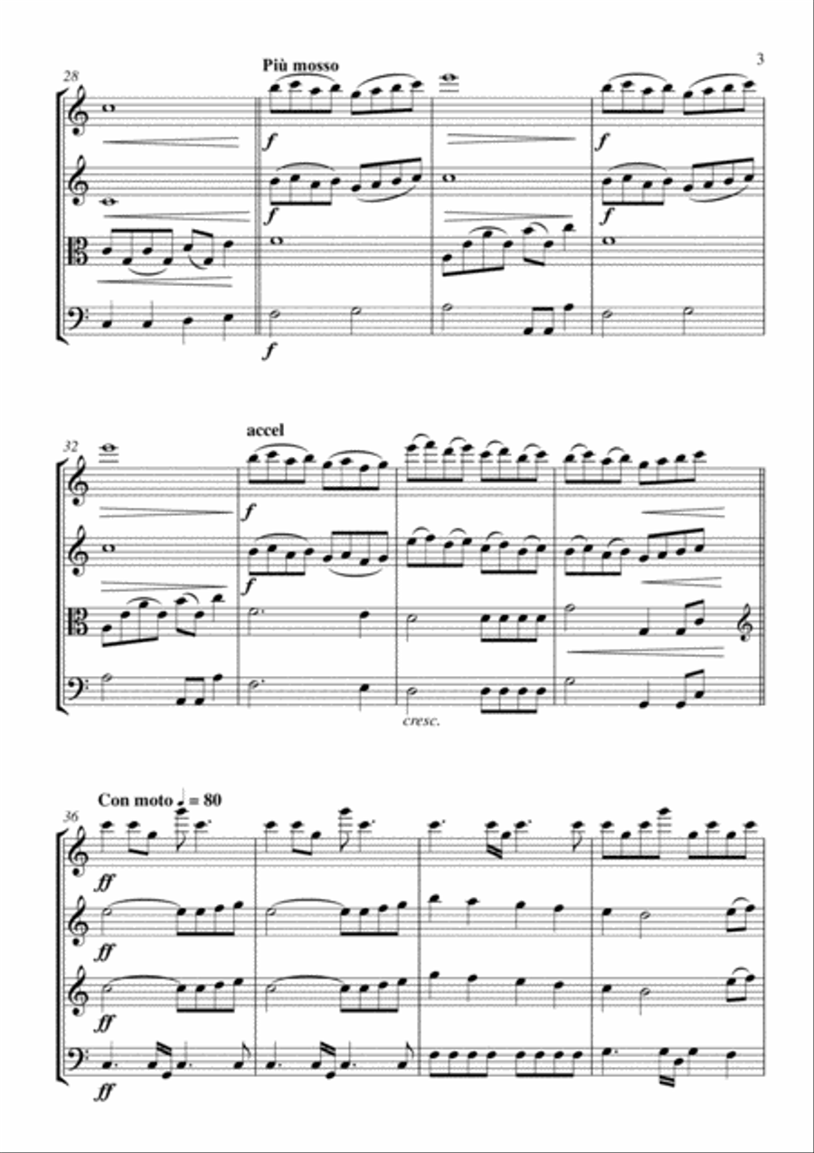 Portuguese Love Theme String Quartet scores gallery preview page 3