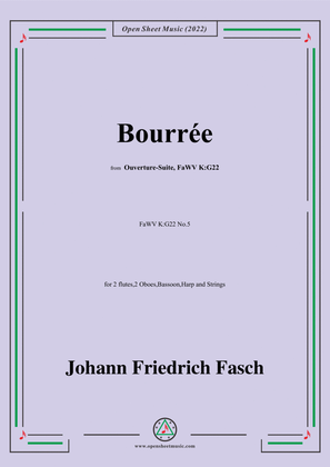 Book cover for J. F. Fasch-Bourrée,FaWV K:G22 No.5,from 'Ouverture-Suite,in G Major,FaWV K:G22'