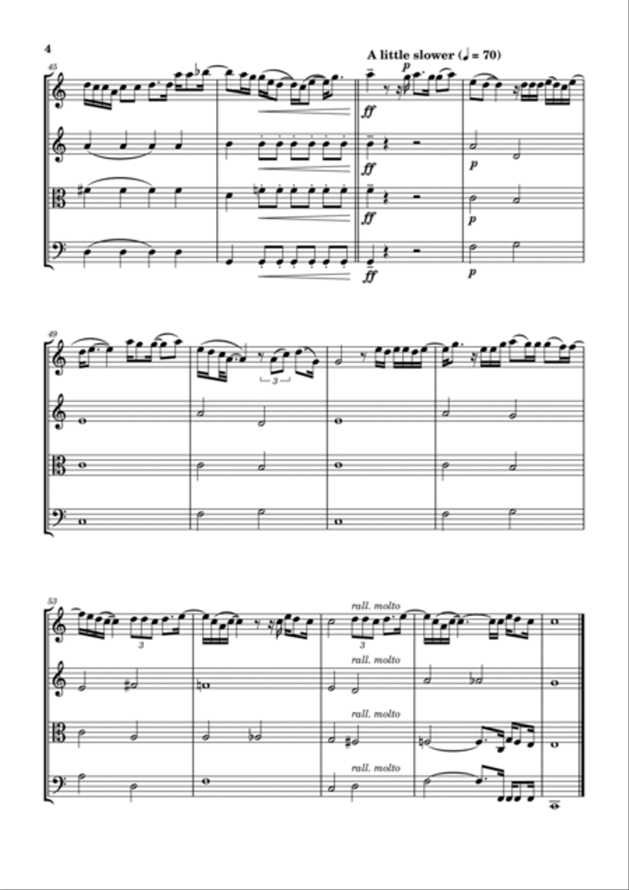 When I Was Your Man String Quartet scores gallery preview page 4