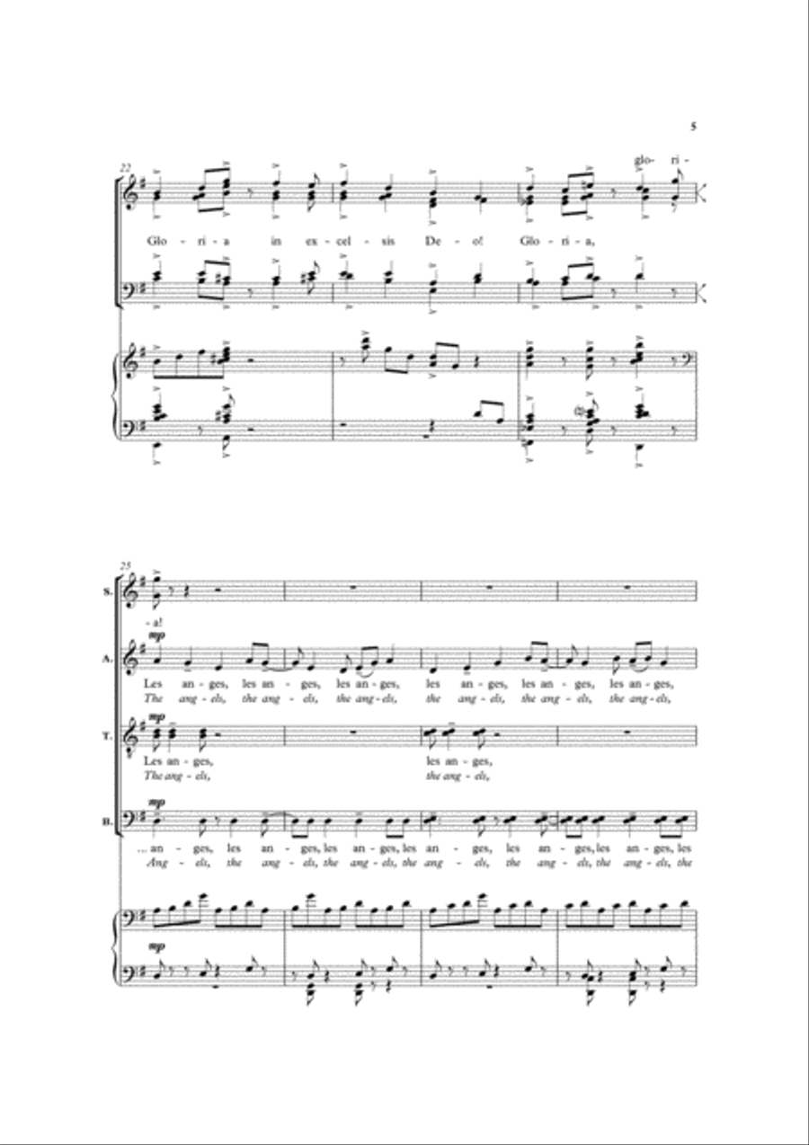 Les anges dans nos campagnes (Angels from the realms of glory) Divisi scores gallery preview page 5