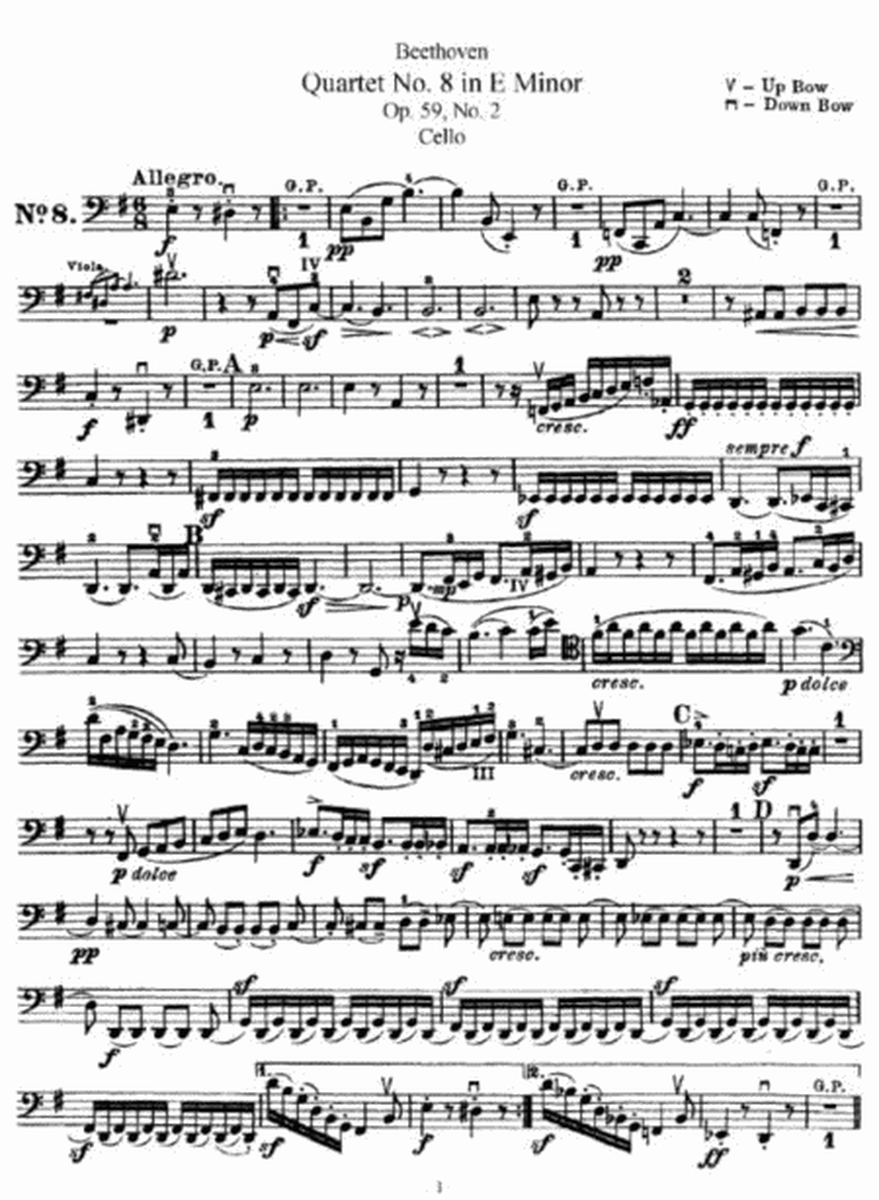 L. v. Beethoven - Quartet No. 8 in E Minor Op. 59, No. 2