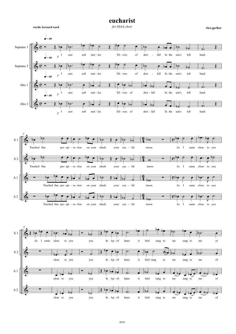 Eucharist Eucharist SSAA scores gallery preview page 1