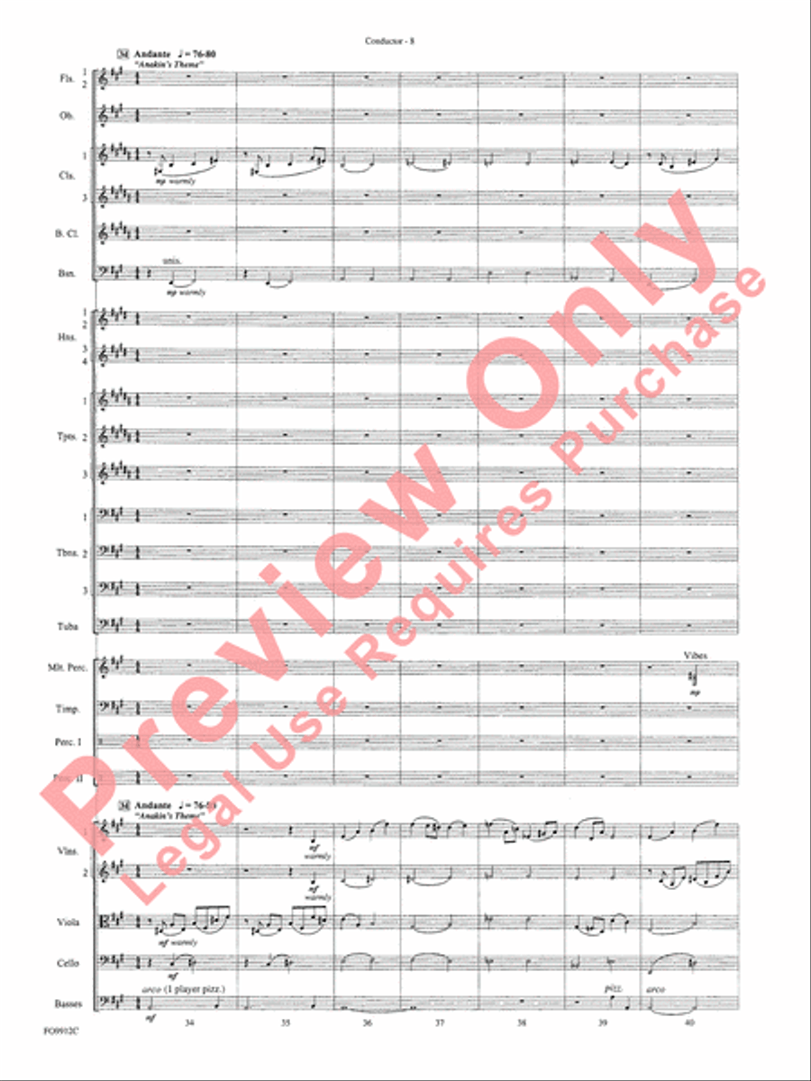 Selections from Star Wars: Episode I The Phantom Menace Full Orchestra scores gallery preview page 10