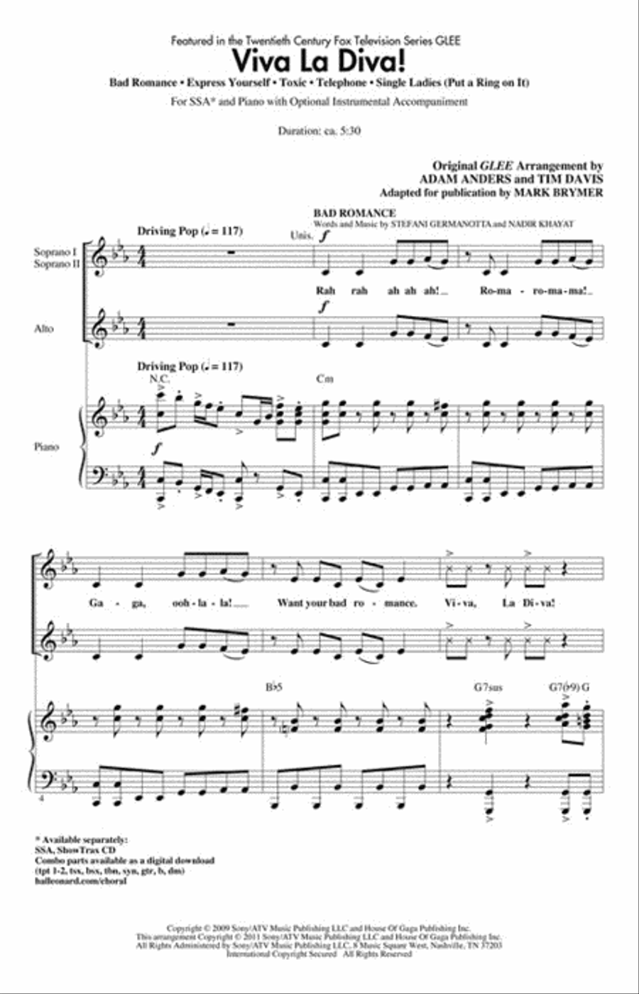 Viva La Diva! Viva La Diva! Choir scores gallery preview page 2