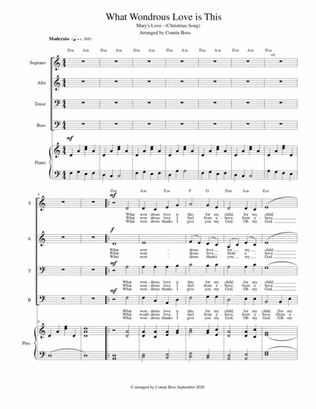 What Wondrous Love is This - Mary's Love (Christmas song) - SATB and piano