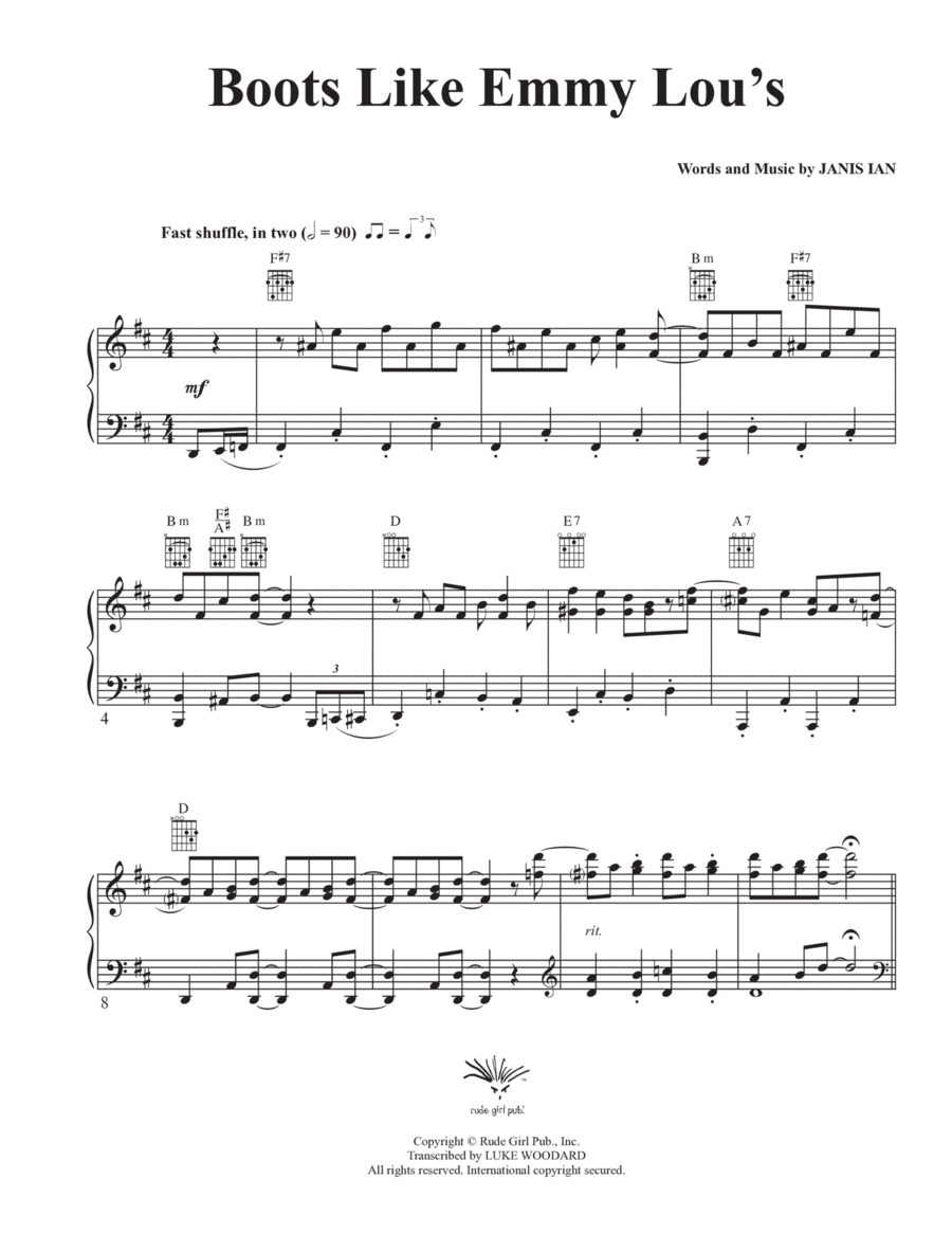 Boots Like Emmy Lou's Piano, Vocal, Guitar scores gallery preview page 1
