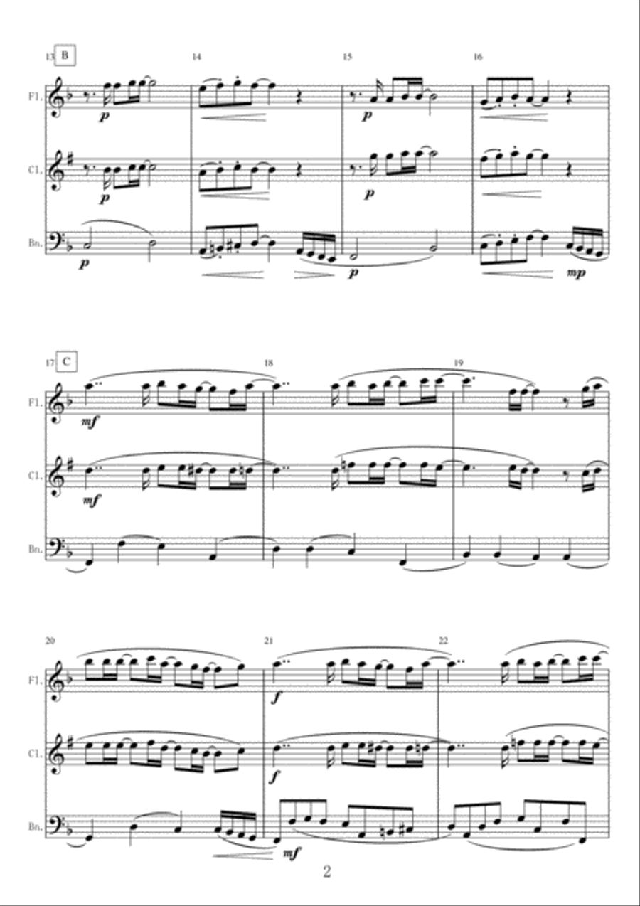 Hanzmizuki (you Hitoto) Woodwind Trio scores gallery preview page 2