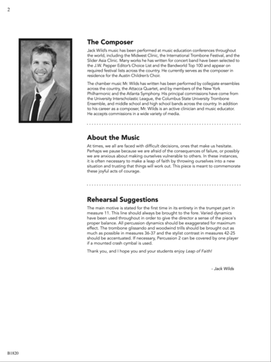 Leap of Faith (Fanfare): Score Concert Band scores gallery preview page 2