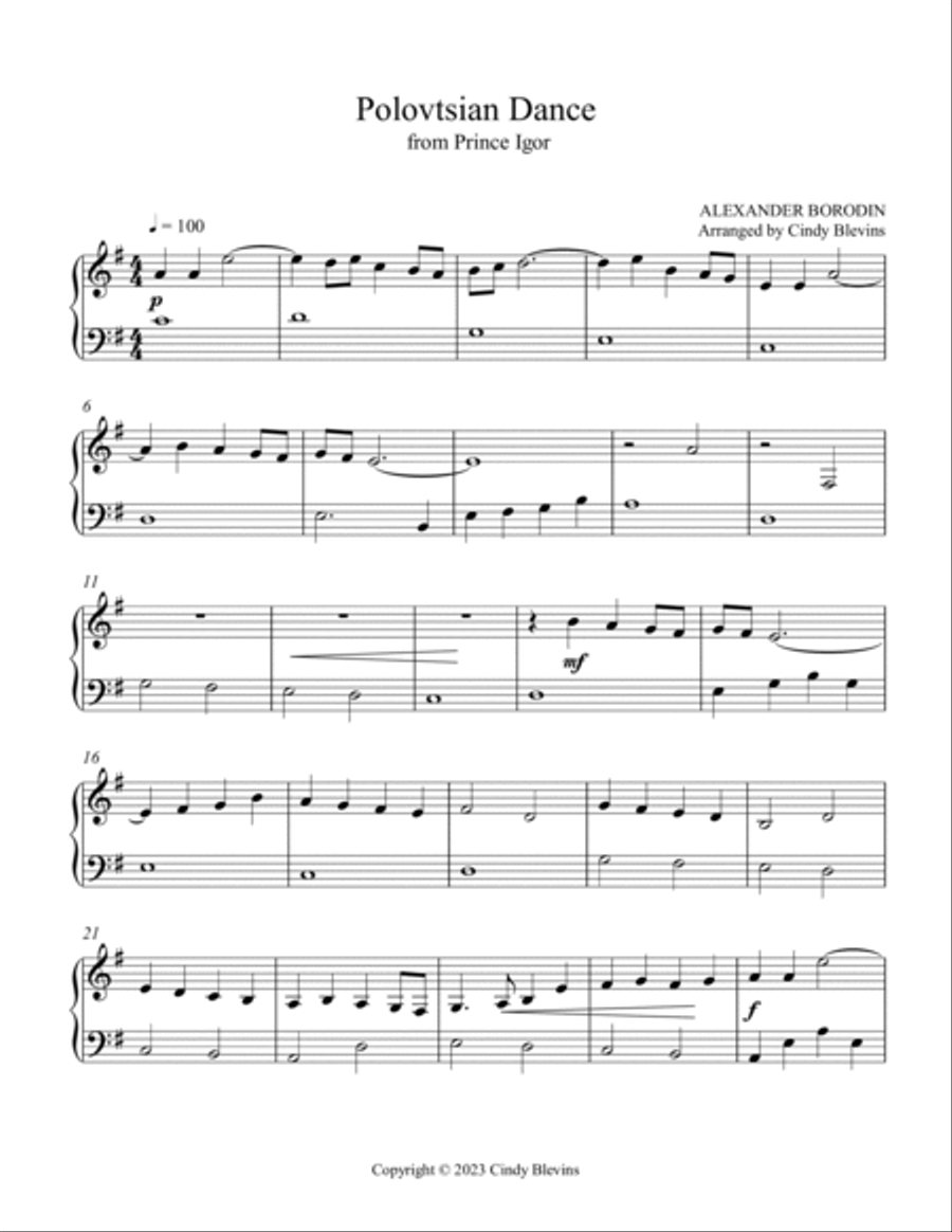 Polovtsian Dance, Piano and Tin Whistle (D) Piano scores gallery preview page 5
