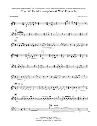 Book cover for Concerto For Alto Saxophone And Wind Ensemble - Eb Alto Saxophone 2