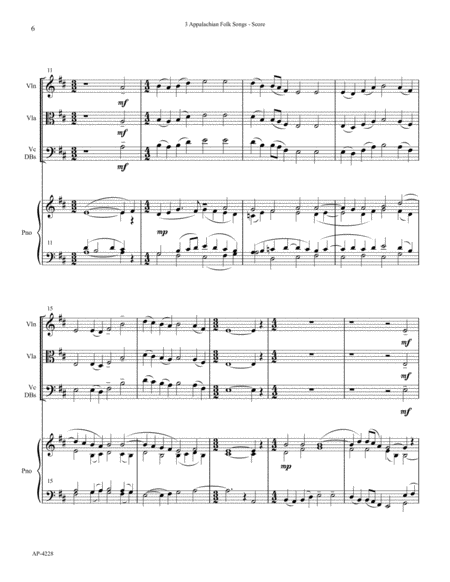 Three Appalachian Folk Songs - Violin solo (or Viola/Cello/Double Bass solo) image number null