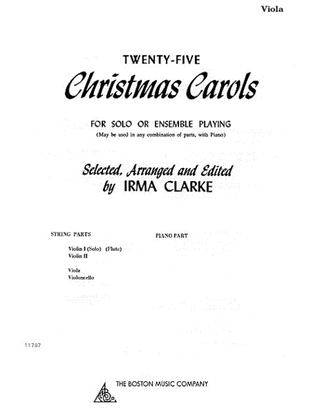 Book cover for Twenty-Five Christmas Carols – Viola