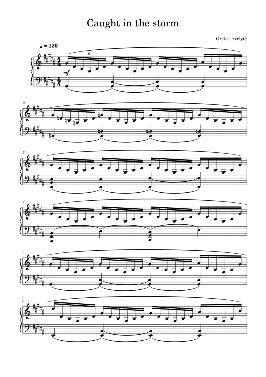 Caught in the storm Piano Solo scores gallery preview page 1
