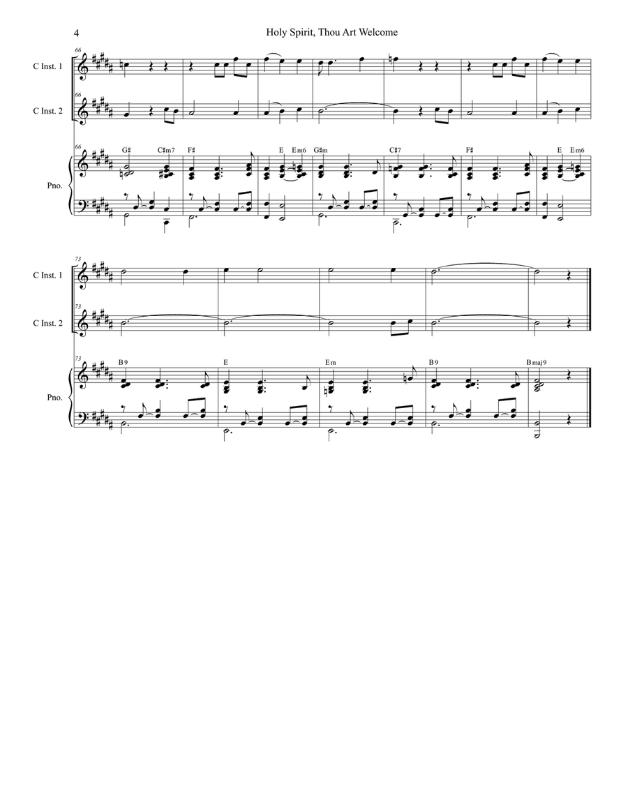Holy Spirit, Thou Art Welcome Flute scores gallery preview page 4
